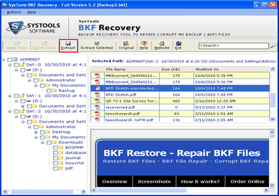 Click to view Download Corrupt Backup Recovery 5.7 screenshot