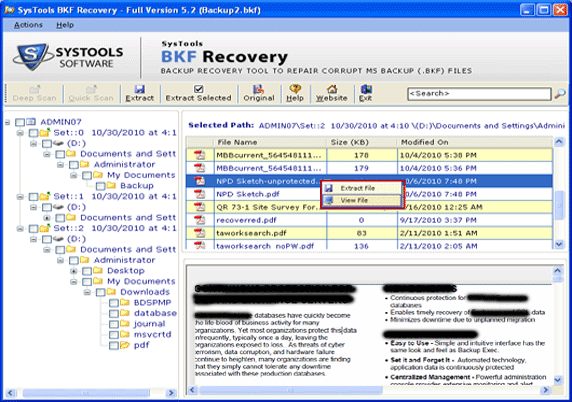 MS Corrupt Backup Recovery 5.8